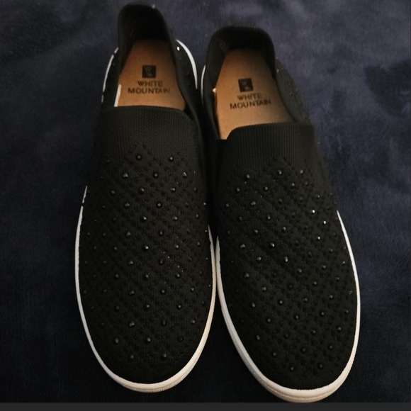 White Mountain Men's Black Textured Loafers Size 7 Nwt - Picture 1 of 3